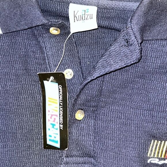 Kudzu Vintage Nascar Mens Polo Shirt Pocket Navy Medium New - Picture 4 of 6